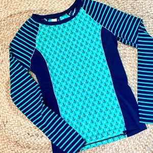 Never-worn Sperry Anchor Stripe Rashguard, Size S